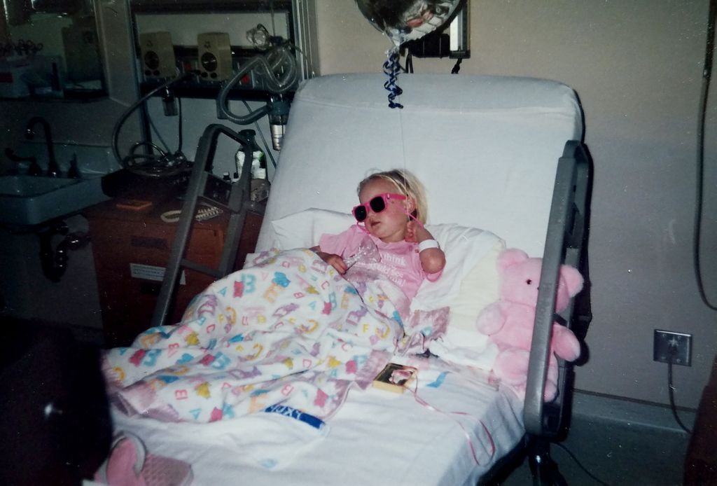 child in hospital bed