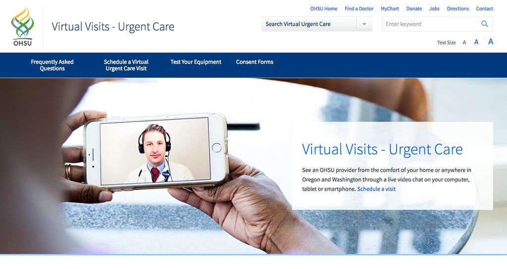 urgent care screen grab