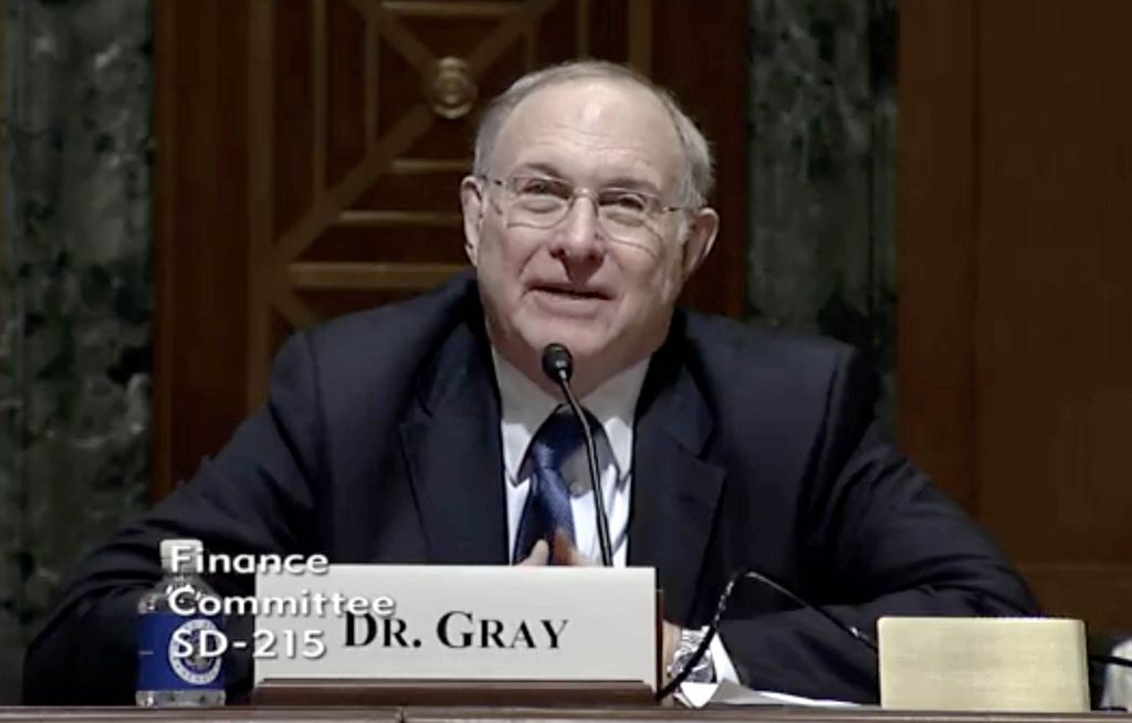 Joe Gray testifying before the U.S. Senate Committee on Finance hearing testimony
