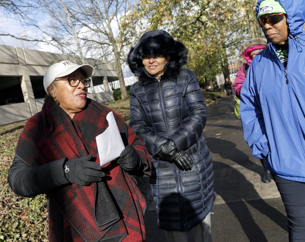 trio of women, walking and talking 