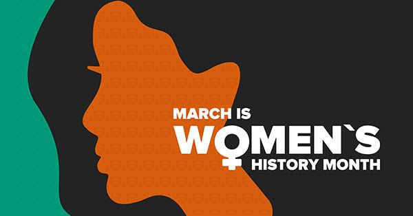 Women's History Month. Celebrated annual in March, to mark womens contribution to history. Female symbol. Women's rights. Girl power in world. Poster, postcard, banner. Vector illustration
