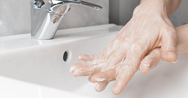 Effective handwashing techniques: between the fingers. Hand washing is very important to avoid the risk of contagion from coronavirus and bacteria.