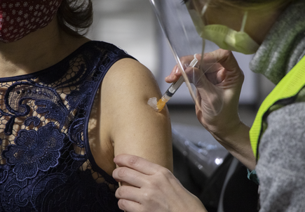 COVID vaccine clinic for community health workers