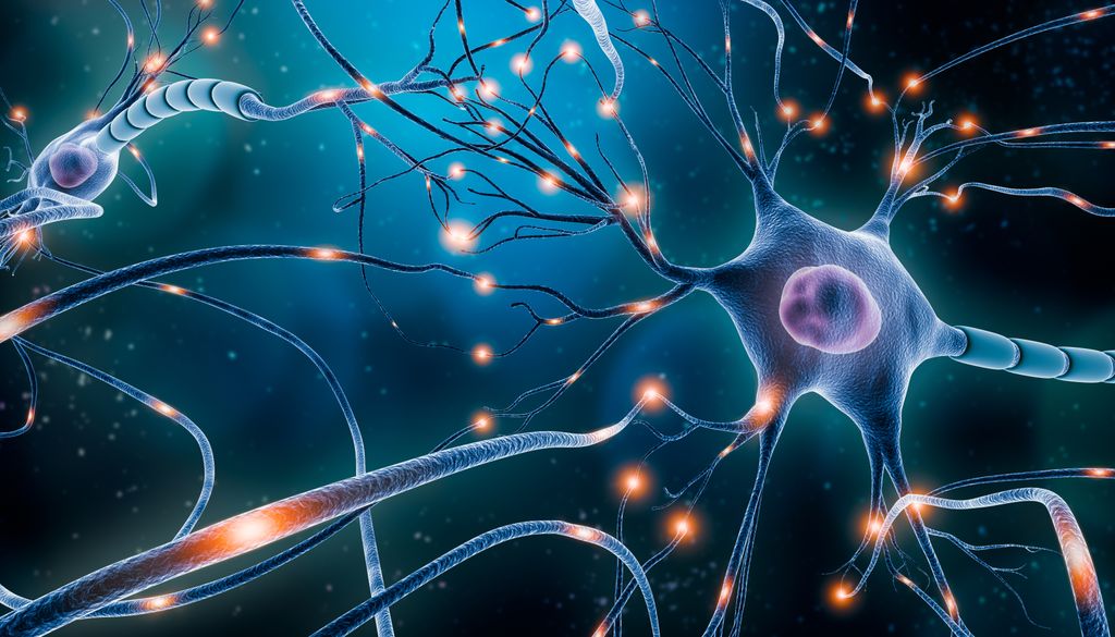 Image shows 3D mockup of neuronal network