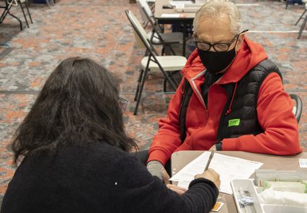 Seniors receive COVID vaccinations