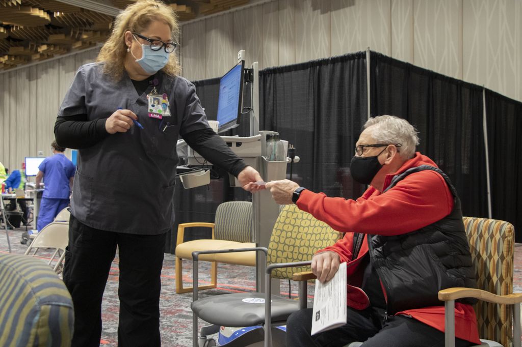 Seniors receive COVID vaccinations