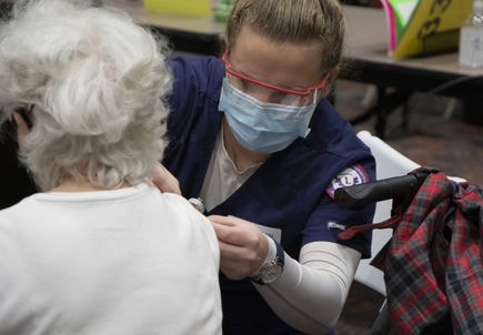 Seniors receive COVID vaccinations