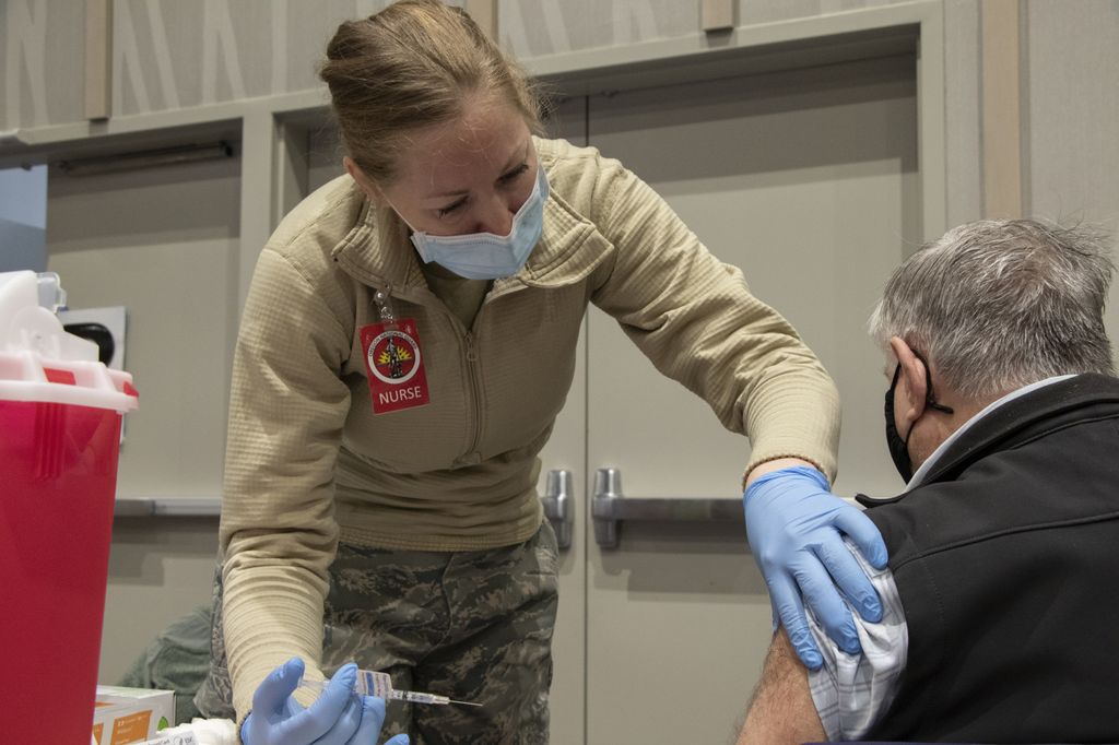 Seniors receive COVID vaccinations