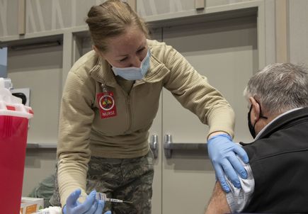 Seniors receive COVID vaccinations