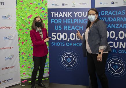Governor Visits All4Oregon COVID-19 Vaccination Site
