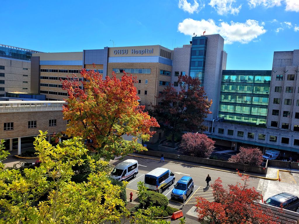 OHSU Hospital on a Sunny Fall Day