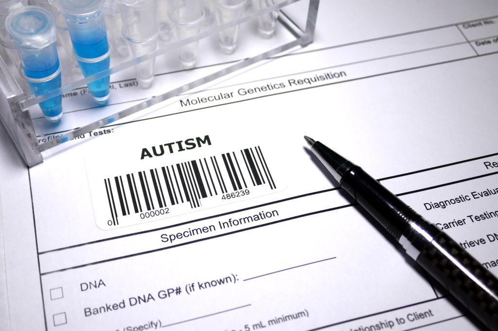 A medical testing form request for DNA testing and autism.