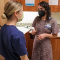 Alyssa Colwill training a resident