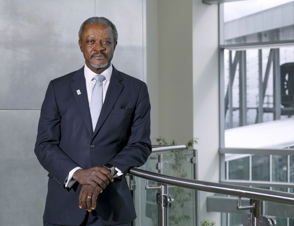 Danny Jacobs M.D. M.P.H. FACS (OHSU) atop stairs at OHSU.