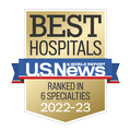OHSU Hospital Badge -Ranked in 6 Specialties 2022-23