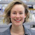 Sarah Clark, Ph.D., in a lab at OHSU.