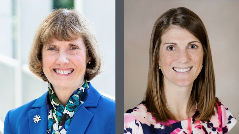 Dr. Katie Stowers, right, assumes interim leadership with retirement of Dr. Susan Tolle, left, this month. (OHSU)
