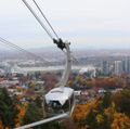 B-roll: Portland Aerial Tram descending from Marquam Hill to the South Waterfront 