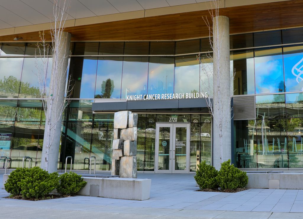 OHSU Knight Cancer Research Building. The OHSU Knight Cancer Research building in Portland. The OHSU Knight Cancer Institute offers the latest treatments and technologies as well as hundreds of research studies and clinical trials. (OHSU/Christine Torres Hicks)