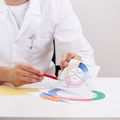 Gynecologist explains the menstrual cycle to a patient