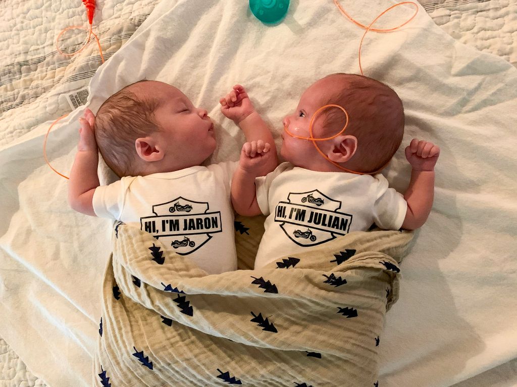 OHSU Doernbecher Children’s Hospital’s Growing @ Home program provides seamless transition from hospital to home for babies, such as Jaron and Julian Lucas, and their parents, allowing them to return to their home communities while keeping around-the-clock care. (Courtesy of&nbsp;Kelsey Lucas)