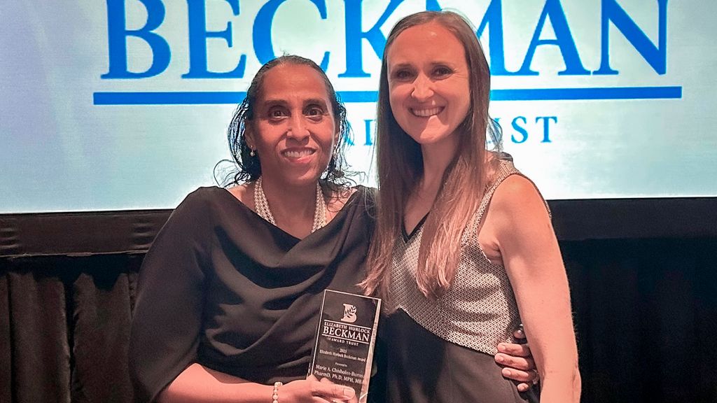 Marie Chisholm-Burns, Pharm.D., Ph.D., M.P.H., M.B.A., FCCP, FASHP, FAST, FACHE,&nbsp;executive vice president and provost at Oregon Health & Science University, was recently honored with the Elizabeth Hurlock Beckman Award. (Courtesy)