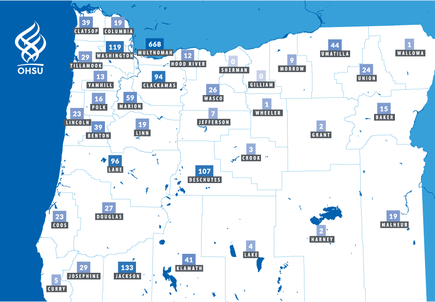 Mapa: OHSU amplía el alcance de la capacitación sobre adicciones en casi un 65 por ciento