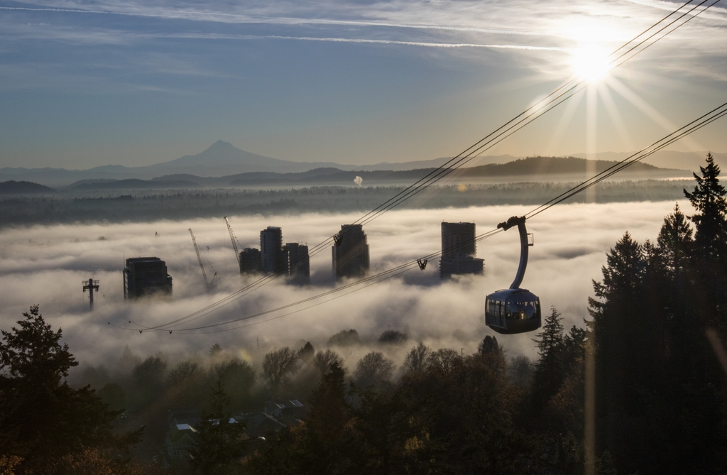 Aerial Tram at Sunset