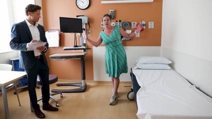B-Roll: Clinical trial patient walk test