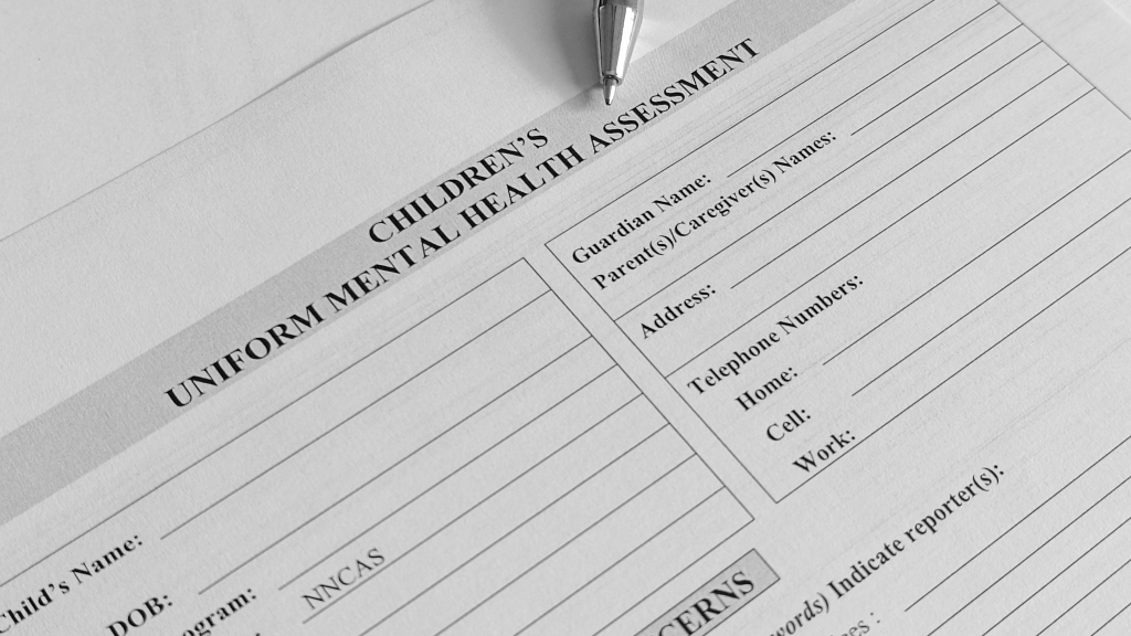 Un formulario de salud mental.