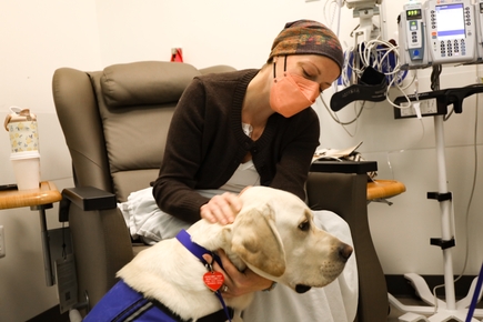Cancer treatment infusion patient with Doc at OHSU in Portland, Oregon.