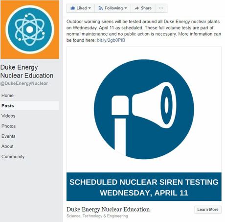 Duke Energy Nuclear Education Facebook page