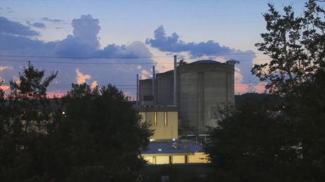 Oconee Nuclear Station during the solar eclipse