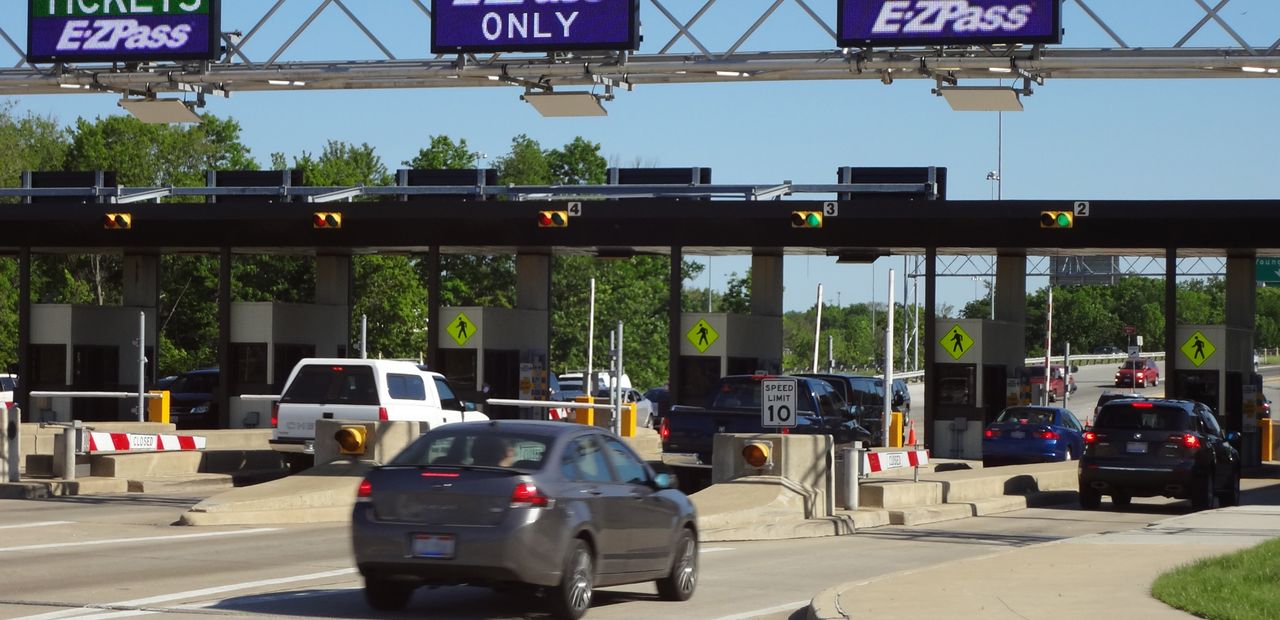 Close Up Exiting Turnpike