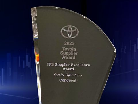 Toyota Financial Services Recognizes Conduent with Supplier Excellence Award for the Second Consecutive Year