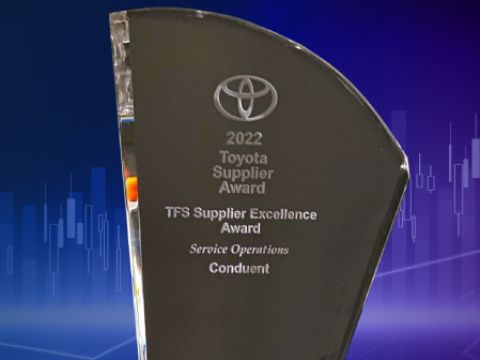 Toyota Financial Services Recognizes Conduent with Supplier Excellence Award for the Second Consecutive Year
