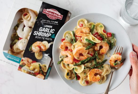 omahasteaks_lemon garlic shrimp with bow-tie pasta_pkg