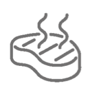 Sizzling steak icon