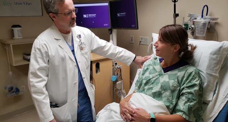 Dr. Lewis Lipscomb in the OB-ED at Novant Health Forsyth Medical Center