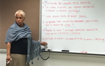Milagros Amaro teaching at Forsyth Technical Community College