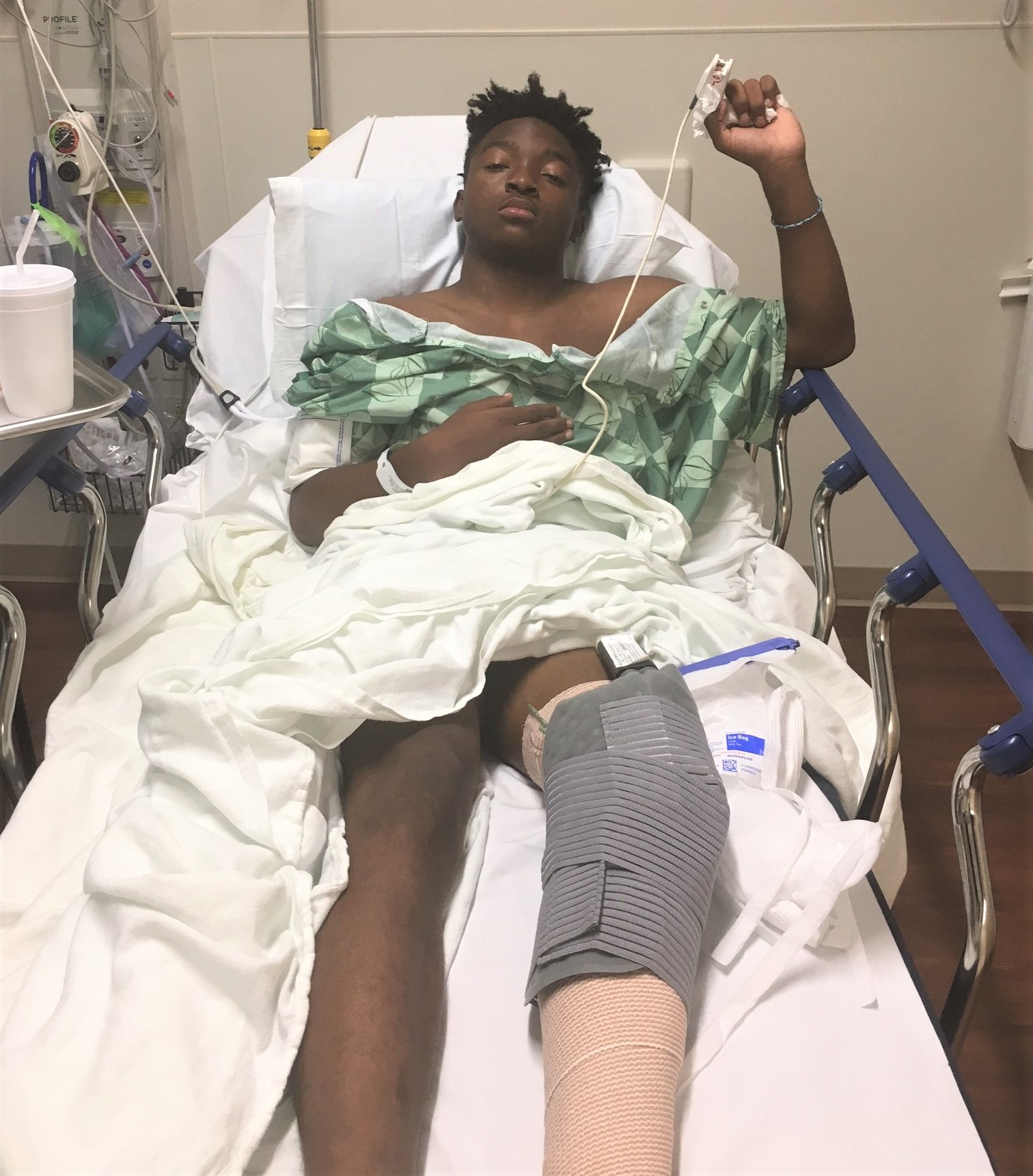 ZaHaree in hospital bed