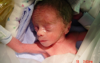 Kadin Martin a few hours after he was born.