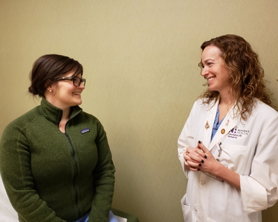 Dr. Laura Ramsay with patient at Novant Health WomanCare in Winston-Salem