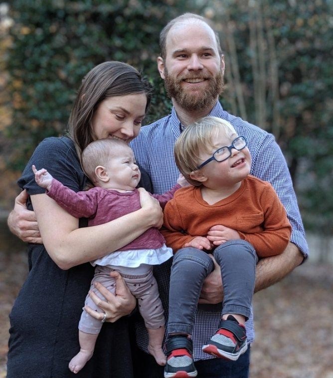 The Wrenn family poses for a picture. 