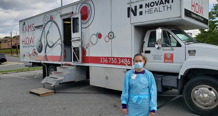 Nora Toncel at Novant Health respiratory assessment center in Waughtown