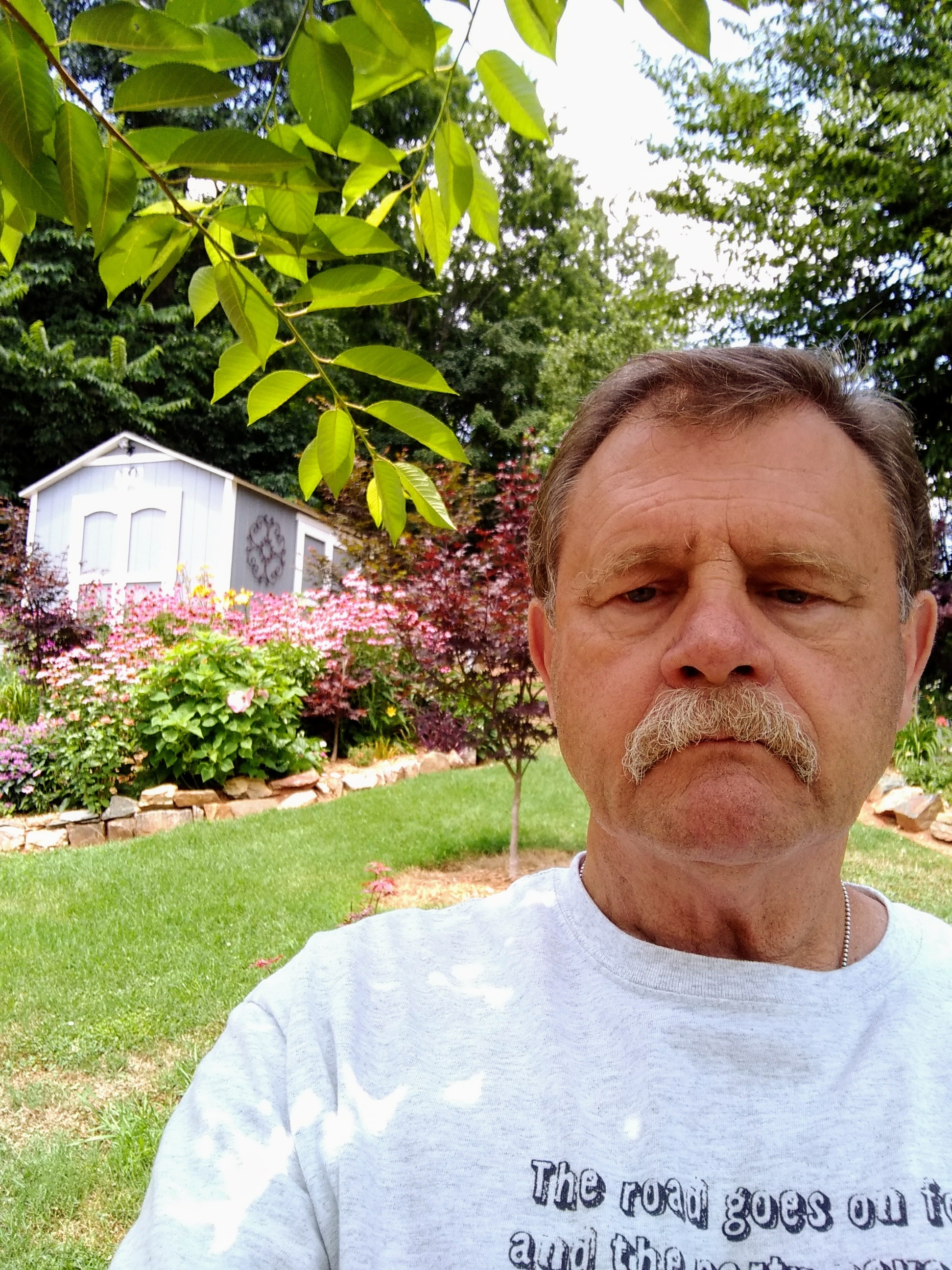 Mike Jones, 67, enjoys his garden.