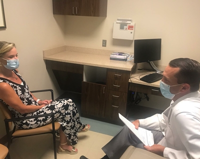 Dr. Badger with patient 003