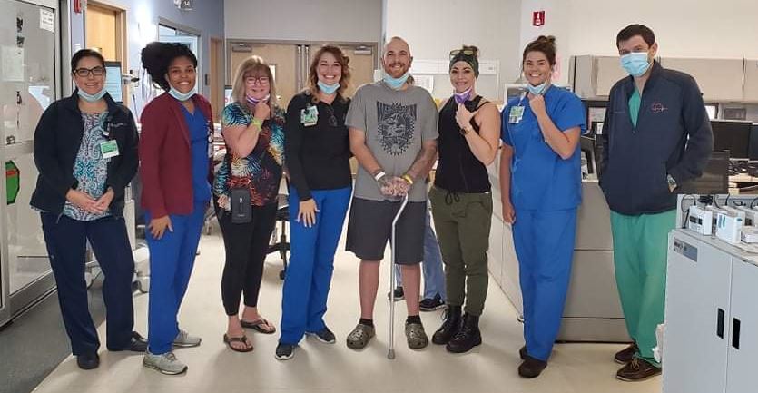 Jamie Calcasola with NHRMC care team