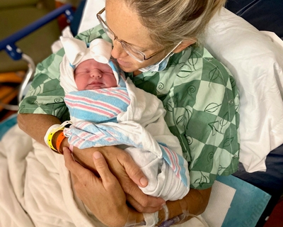 Logan Stewart and baby