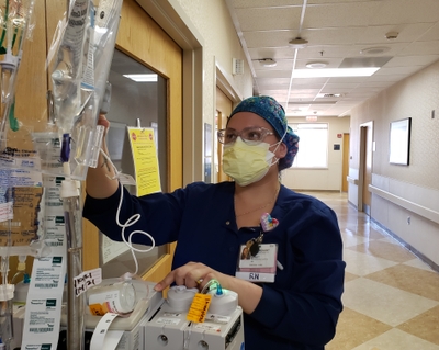 Janet Hernandez Lopez RN  at work in the ICU at Novant Health Forsyth Medical Center 002